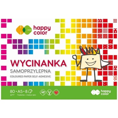 happy color Barevné papíry samolepicí 80g/m2 8 listů A5