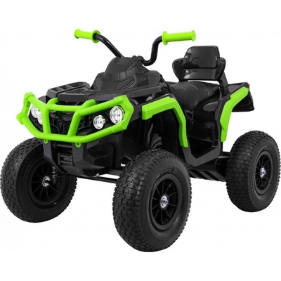 ATV Air battery quad Black-Green + nafukovací kola + rádio MP3 + pomalý start – Zboží Mobilmania