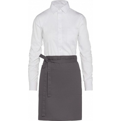 SG Accessories Bistro Ex JASSZ Bistro Krátká zástěra Brussels s kapsou se dvěmi přihrádkami Šedá