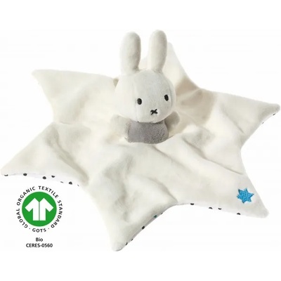 HEUNEC Бебешка кърпа за гушкане Heunec, Бяло зайче, 23 см, серия Miffy GOTS (577473)