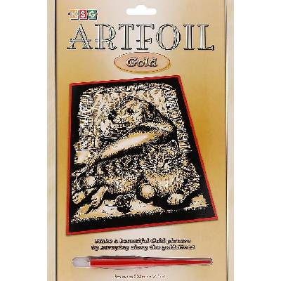 KSG Crafts Творчески комплект за гравиране KSG Crafts - Куче и котка, на златиста основа (604)