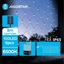 Aigostar LED Solárna vianočná reťaz 100xLED 8 funkcií 4,5x1,5m IP65 studená biela AI0439