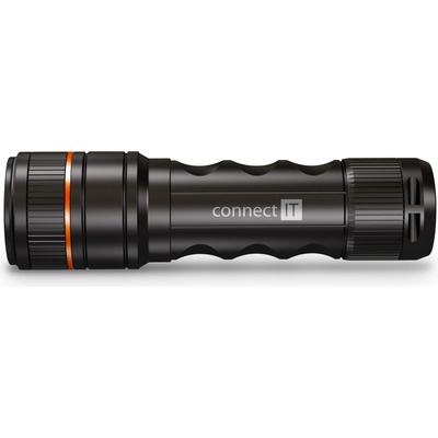 CONNECT IT GLEAM 500 LED ruční svítilna 4x AAA, ČERNÁ