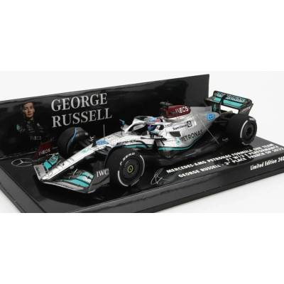 MINICHAMPS MERCEDES GP F1 W13E TEAM MERCEDES-AMG PETRONAS F1 N 63 3rd FRANCE GP 2022 GEORGE RUSSEL - SILVER GREEN 1:43