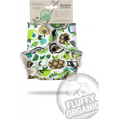 Petit Lulu novorozenecká kalhotková Fluffy Organic Jablka zelená