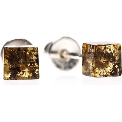 Reblan Minimalistické strieborné náušnice CARIN zelené RENU206