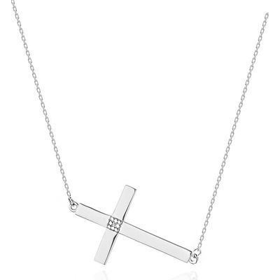 Zlatnictví Zlatíčko Zlatý náhrdelník křížek s diamanty 990.C10