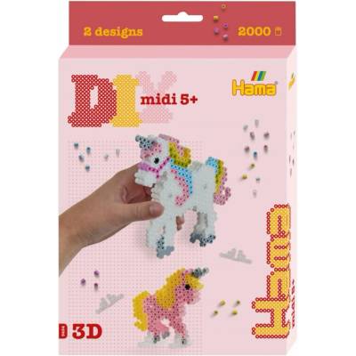 Lowlands Zažehlovací korálky Hama MIDI Jednorožci 3D 2000 ks