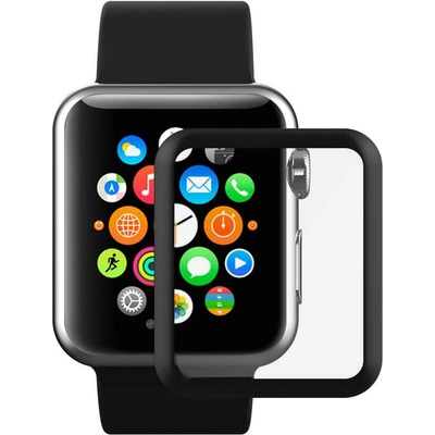 Griffin Калено стъклено защитно покритие с извити ръбове за целия дисплея на Apple Watch 42мм - Griffin Survivor Tempered Glass Screen Protector (черен-прозрачен) (GB44169)