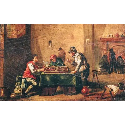 Obrazy - Teniers, David (ml.): Men Playing Backgammon in a Tavern - reprodukce obrazu