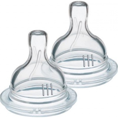 Philips Avent dudlík na kojeneckou láhev airflex variabilní průtok transparentní 2 ks