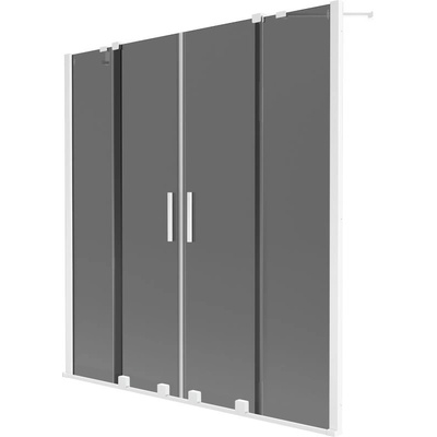 Mexen Velar Duo двукрила плъзгаща се преграда за вана 150 x 150 cm, графит, бял - 896-150-000-42-20 (896-150-000-42-20)