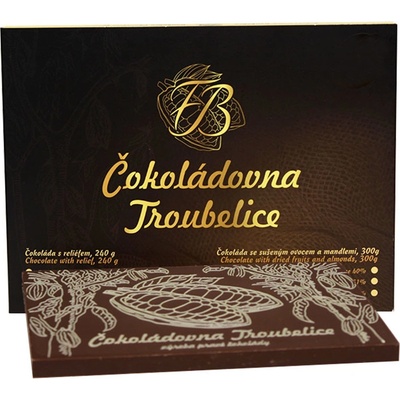 Čokoládovna Troubelice KAKAOVÝ BOB se sušeným ovocem a mandlemi bílá 40% 300 g