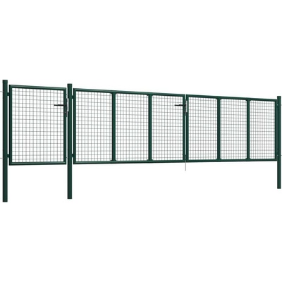 OMAXI Zahradní brána ocelová 500 x 100 cm zelená 735977