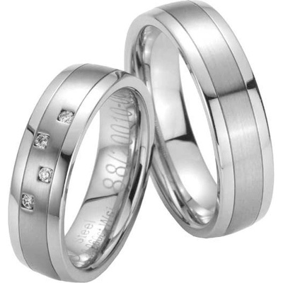Ocelové snubní prsteny s diamanty ST20010