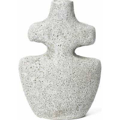 ferm LIVING Svícen na kónickou svíčku YARA 17,5 cm, šedá, kamenina