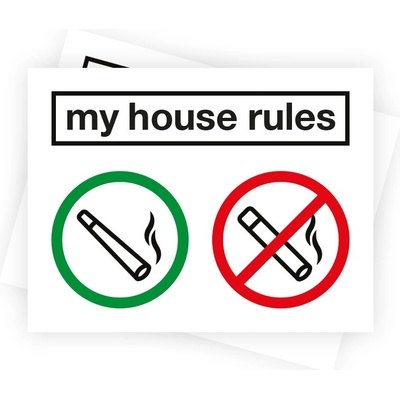 Samolepka My house rules - weedshop