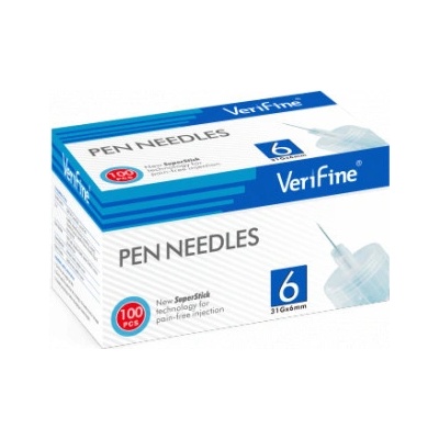 Verifine ihly do inzulínového pera 6 mm x 31G 100 ks