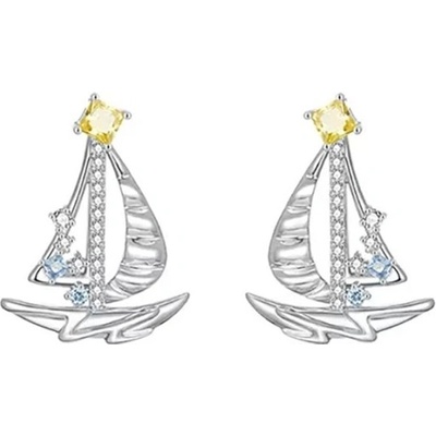 JAY Náušnice se zirkony Plachetnice stříbrné zapínání JAY-9172-ZS51206 stříbrná