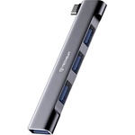Techsuit - Докинг станция ZenithDock 4 в 1 (H13) - USB-C към 3x USB 2.0, 1x USB 3.0 - Сив