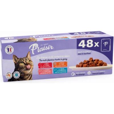 Plaisir Cat Mega Multipack 48 × 85 g