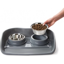 MPS Potty plastová podložka s dvoma nerezovými miskami malá 0,4 l 46 x 35 x 9 cm