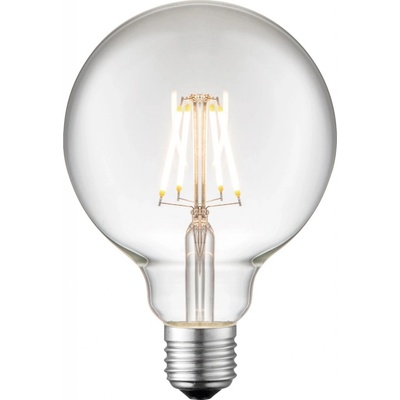 JUST LIGHT Filam. LED žárovka E27, G95, 367 lm, 2700 K, 4 W, čiré sklo