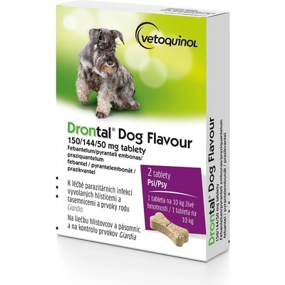 Drontal Dog Flavour 150/144/50 mg pro psy 2 tablety