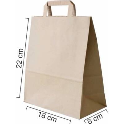 Zawmark Plus Taška papierová 18x8x22cm hnedá, ploché ucho 250ks/bal