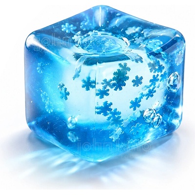 Antistresová mačkací kostka se sněhovými vločkami Squishy Ice Cube 5cm