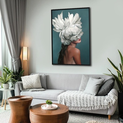 Decono Картина Флорална Нежност в Синьо