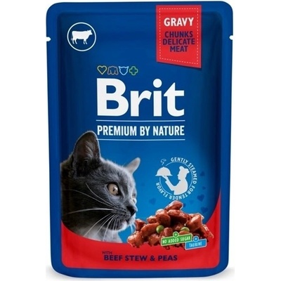 Brit Premium Cat Pouches with Beef Stew & Peas 24 x 100 g