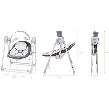 4Baby lehátko a houpačka Swing grafitová