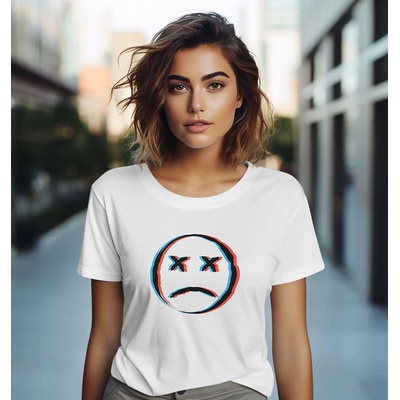 Bullshirt.sk Dámske tričko Sad Face Biela
