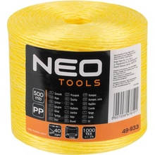 NEO tools provázek PP 500 m, žlutý 49-933