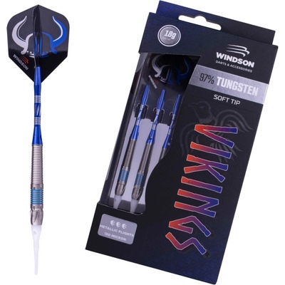 Wolframový set šípok s mäkkými hrotmi Windson VIKINGS 18 G TUNGSTEN SET modrá