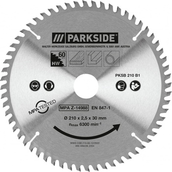 PARKSIDE Pilový kotouč PKSB 210 B1 (TRF pilový kotouč, 60 zubů)
