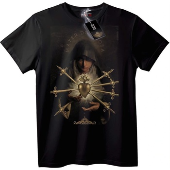 NOONEBRAND Тениска Скръбно сърце на майка - 2XL, Black