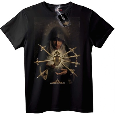 NOONEBRAND Тениска Скръбно сърце на майка - 2XL, Black