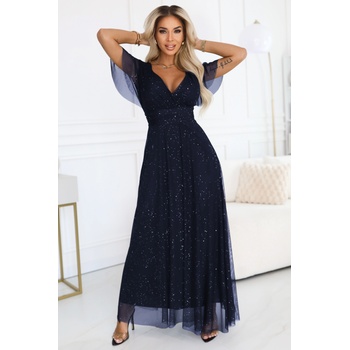 numoco basic Дълга тъмносиня рокля 635-3nmc-2736 - Тъмносин, размер uni