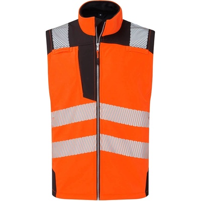 Portwest hi-vis pw325 / Светлоотразителна софтшел жилетка pw3 - hv оранжево/черно s (pw325obrs)