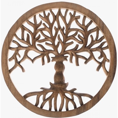 Dřevěná nástěnná dekorace STROM ŽIVOTA WINTER natural ø 30 cm