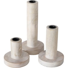 Boltze Drevené svietniky pre sviečku 22mm PEKAT SET 3ks biele