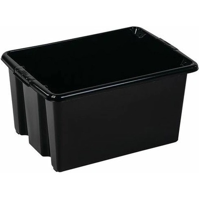 Manutan Plastový úložný box černý 32 l