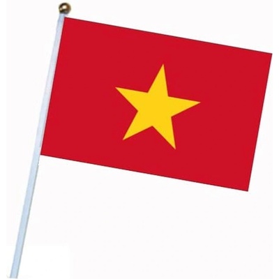 Vlajka Vietnam 14 x 21 cm na plastové tyčce