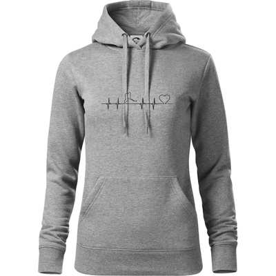 Hokejový hráč EKG mikina dámská Cape s kapucí Tmavě šedý melír