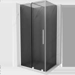 Mexen Velar плъзгаща се душ кабина 90 x 100 см, графит, бяло - 871-090-100-41-20 (871-090-100-41-20)