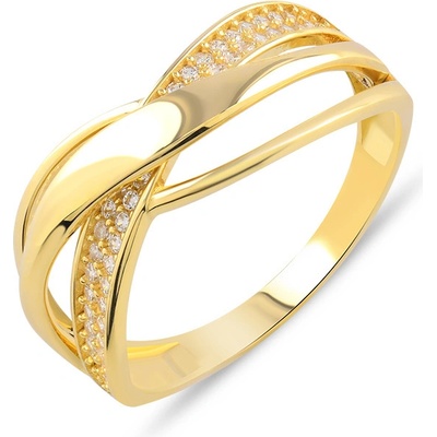 Lillian Vassago zlatý prsteň so zirkónmi LLV06 GR155