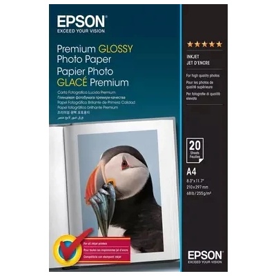 Epsonpapir Epson Premium Glossy Photo Paper 255 g/m2 - A4 - 20 Чаршафи (C13S041287)