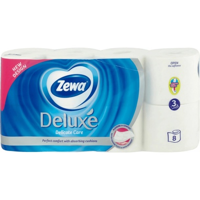 Zewa Deluxe Pure White Aqua Tube 3-vrstvový 8 ks